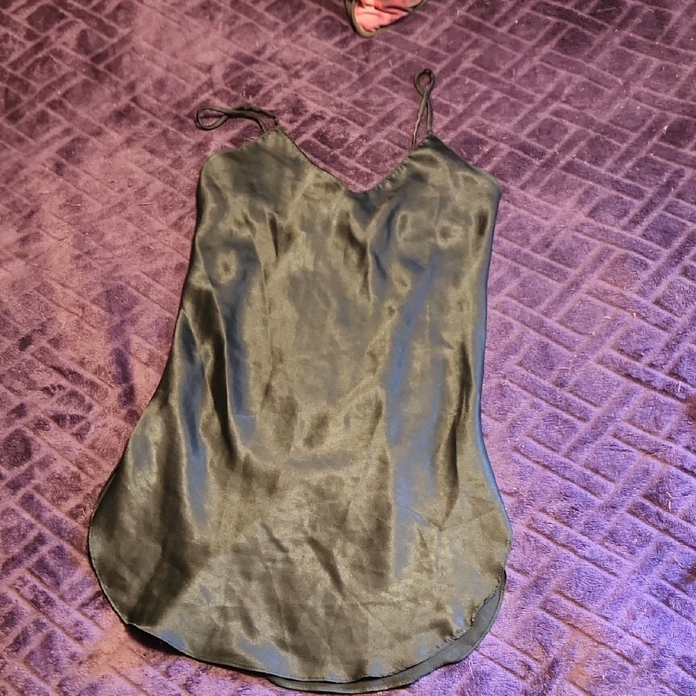 Elegant Black Satin Women's Night Gown